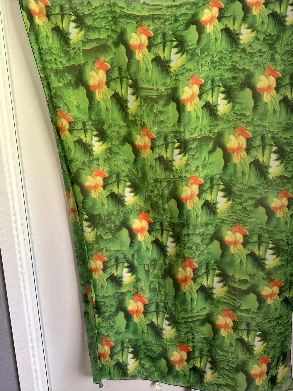 Green Tropical Floral Sarong